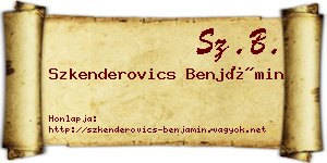 Szkenderovics Benjámin névjegykártya