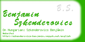 benjamin szkenderovics business card